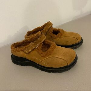 Vintage 90s Shearling & Suede slip on clogs